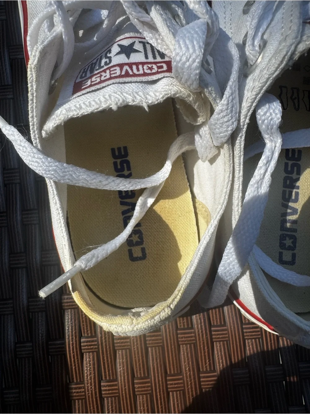 Converse Unisex Chuck Taylor All Star White Low Top Sneakers Red Stripe W6.5
